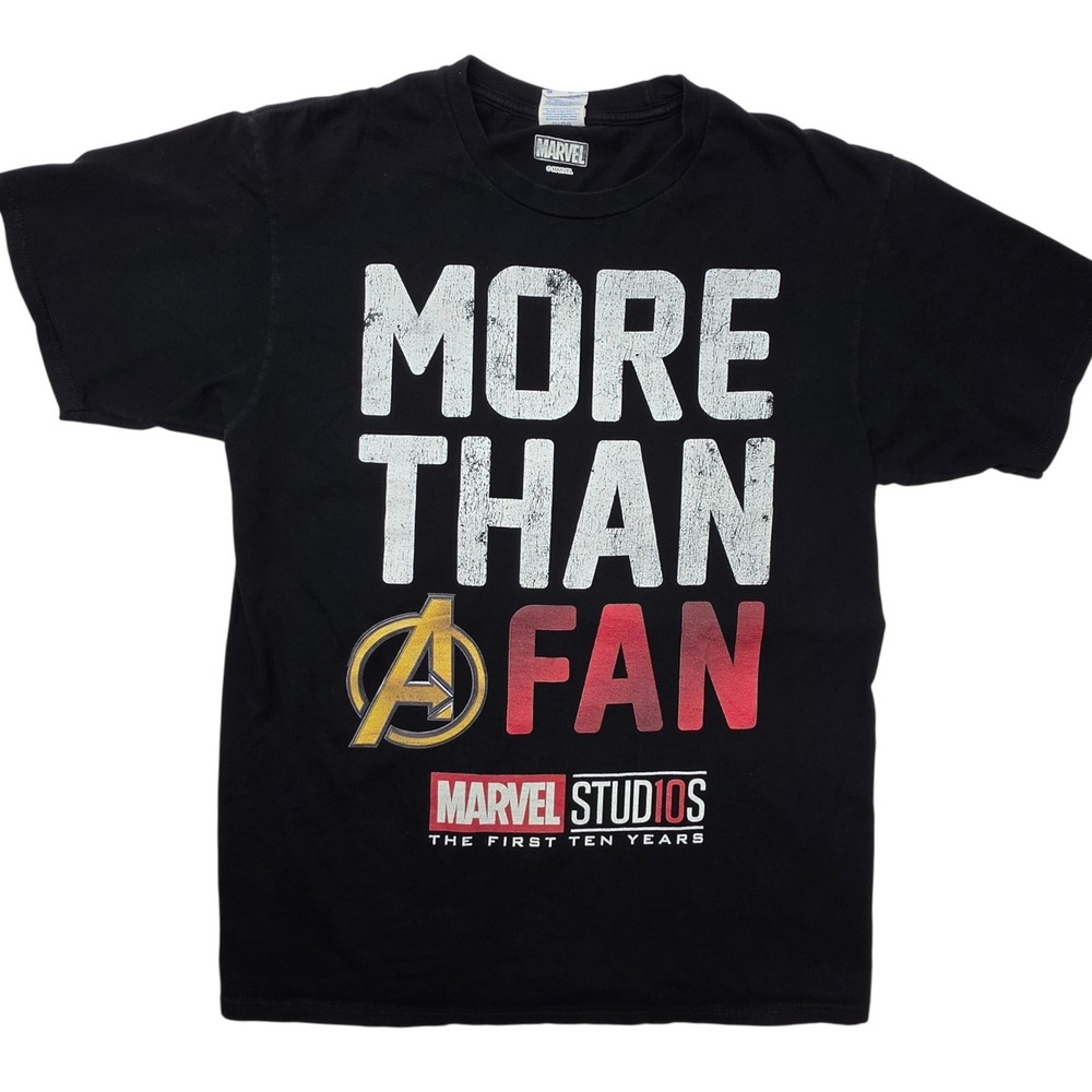 Marvel Studios The First Ten Years Shirt Mens Medium Black Avengers Movie Promo
